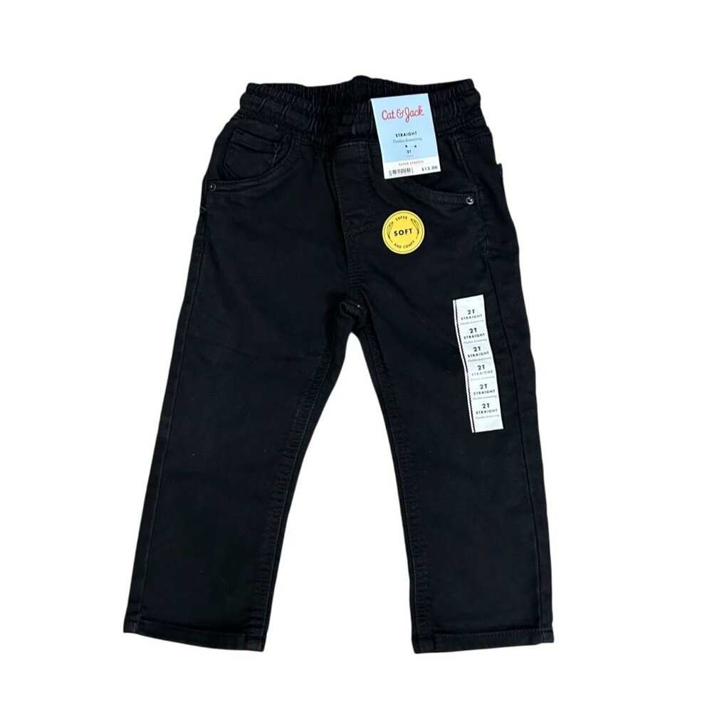 NEW Toddler Boys' Straight Leg Denim Pants - Cat & Jack Black 2T: Midweight